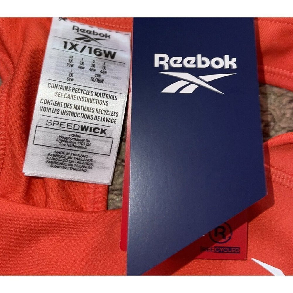 Reebok NWT Plus Size Running Essentials High-Impact Bra Dynamic Orange 1X - Picture 2 of 10
